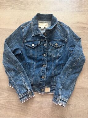 Pilcro Distressed Blue Denim Jacket size large